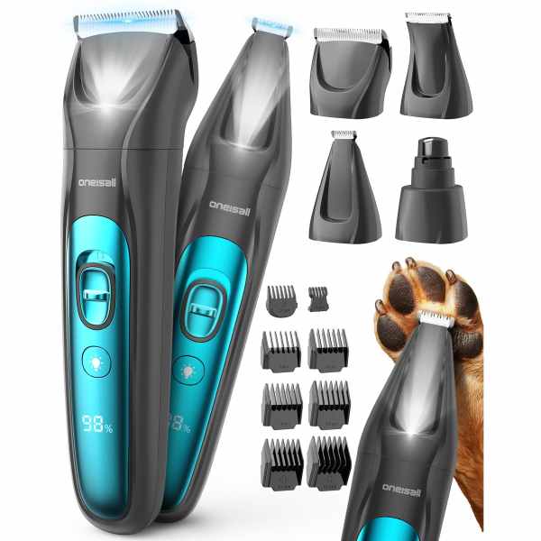 OneIsAll Rechargeable 4-in-1 Cordless Multi-Functional Electric Trimmer Silent Dog & Cat Grooming Clippers