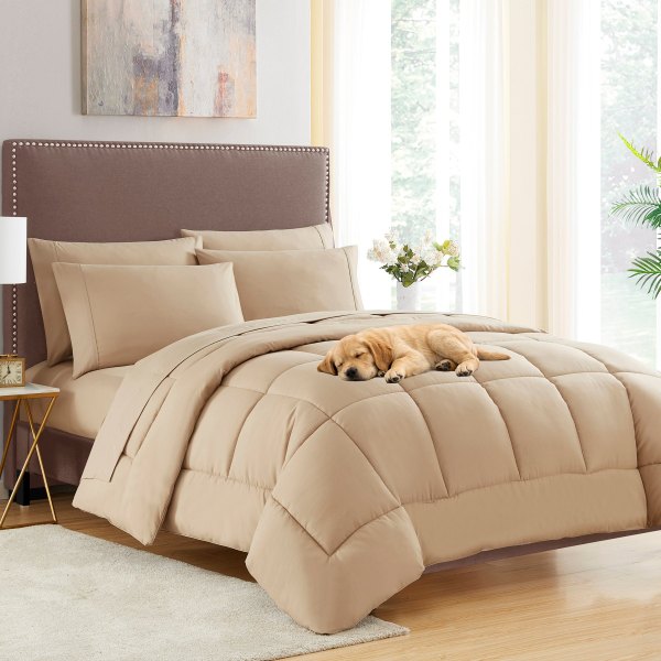 Sweet Home Collection All Season Bed-in-A-Bag Solid Color Comforter Sheet