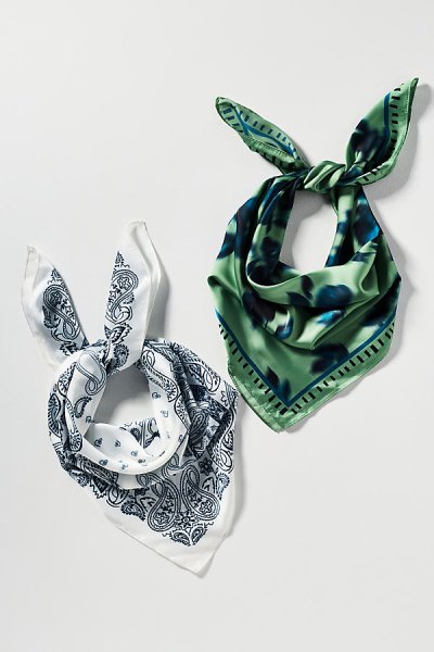 Silken Bandana Headscarves, Set of 2