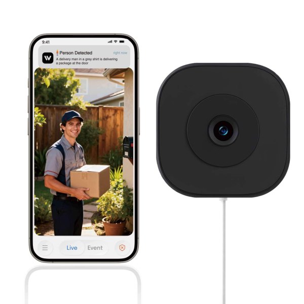 Parrot Uncle - 2K Window Camera Support 256GB WiFi Indoor Cameras for Home Security with Color Night Vision - White