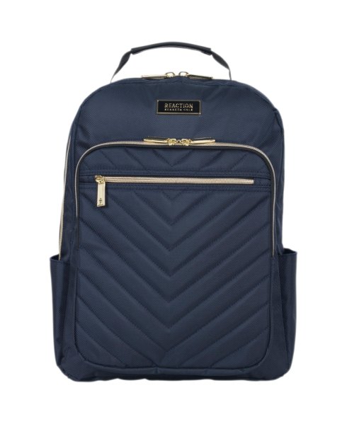 Chelsea Womens Chevron Quilted 15-Inch Laptop & Tablet Fashion Travel Backpack - Navy