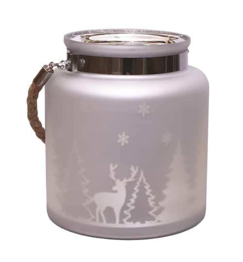 8 Matte Silver Winter Scene Christmas Pillar Candle Lantern By Northlight | Michaels