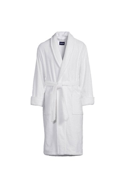 Mens Calf Length Turkish Terry Robe Lands End