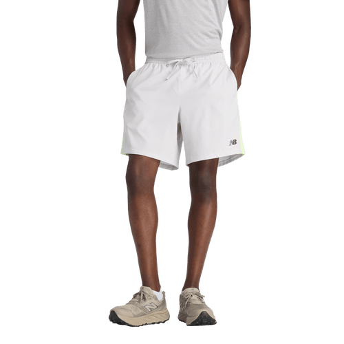 New Balance Mens Fast Days 7 Shorts Grey/Yellow