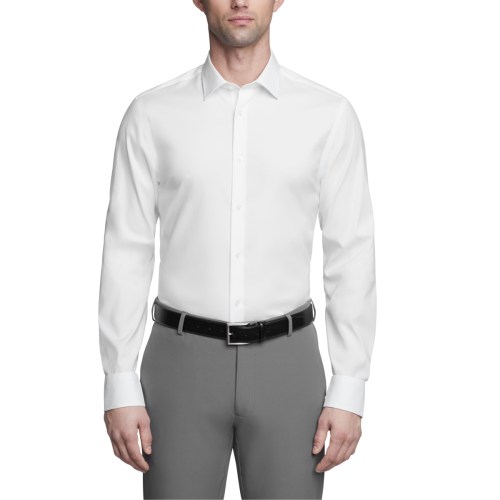 Calvin Klein Mens Stretch Dress Shirt Blue