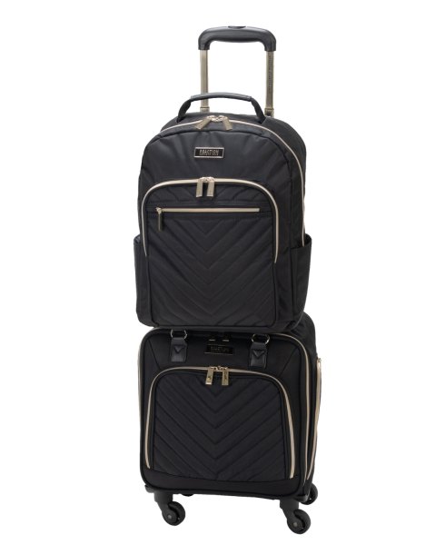 Chelsea Softside Chevron 2pc Carry-On Underseater Luggage + Matching 15 Laptop Backpack Set - Black