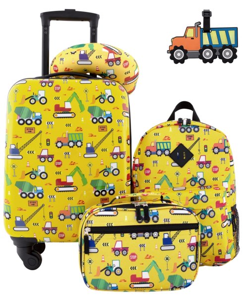 Travelers Club Kids Hard Side Carry-On Spinner 5 Piece Luggage Set - Cars