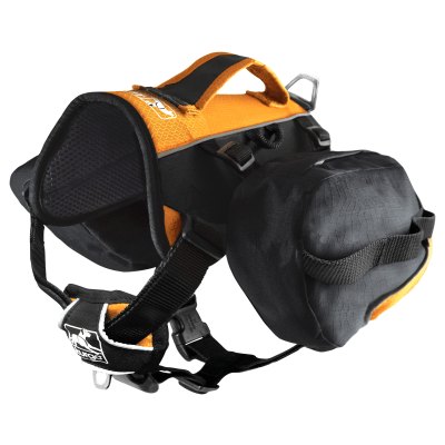 Kurgo Baxter Dog Backpack - 30-85 Pounds - Black/Orange