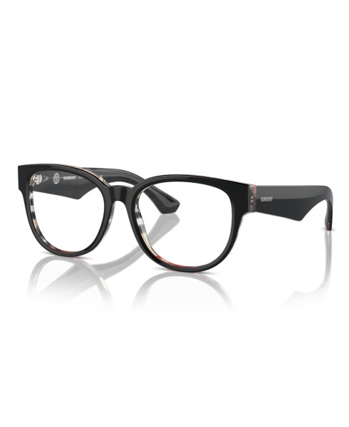 Burberry Mens Eyeglasses, Top Black On Vintage-like Check