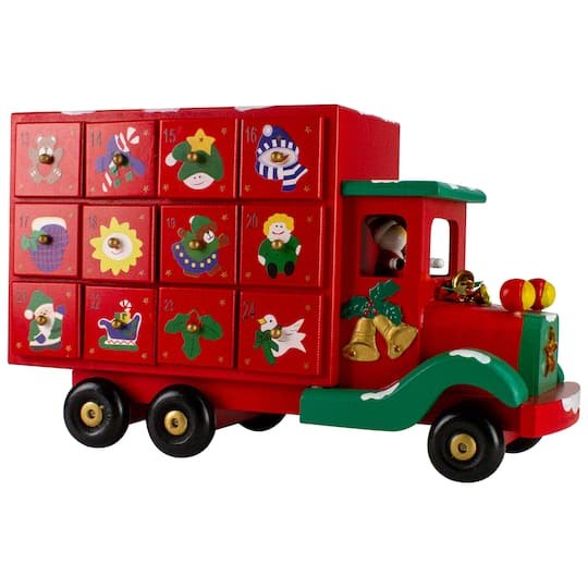 14 Red Children Advent Calendar Storage Truck Christmas Dcor By Northlight | 8.75 x 14 x 5.5 | Michaels