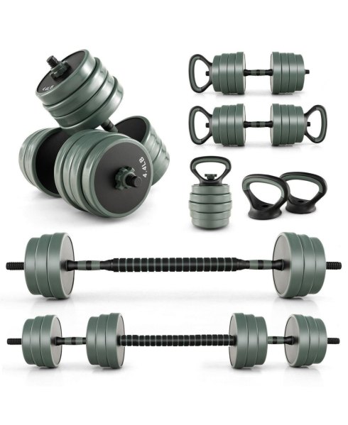 Sugift 4 in 1 Adjustable Free Weight Dumbbell Set - Grey