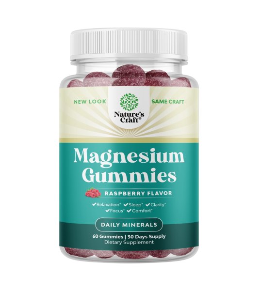 Magnesium Gummies, Sleep & Relaxation Support Gummies, Rasperry Flavor, Natures Craft, 60ct