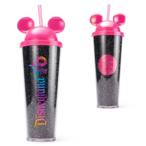 Mickey Mouse 24 oz. Starbucks Travel Tumbler with Straw Disneyland 70th Anniversary