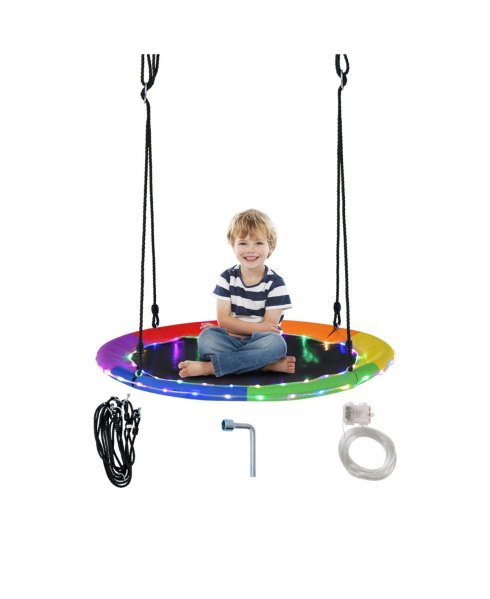 40 Inches Saucer Tree Swing for Kids and Adults - Green