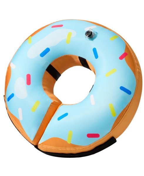 Bencmate Inflatable Dog Cone Collar Alternative Soft Recovery Donut Blue donut