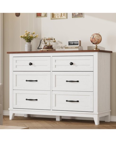Gaomon 6-Drawer Bedroom Dresser, Wide Chest with for Living Room, Entryway