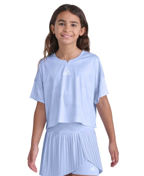 adidas Girls 8-16 Short-Sleeve Printed World Cup Soccer Top - Light Blue