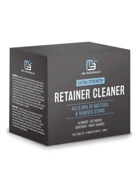 M3 Naturals Retainer & Denture Cleansing Tablets | Removes Odor, Stains & Buildup | 240 Ct