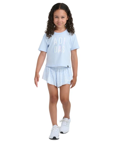 adidas Girls 2T-6X Short-Sleeve T-Shirt and Shorts, 2-Piece