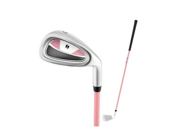 Hongge Junior 7 Iron for Kids with Fiberglass Shaft and Headcover - Pink