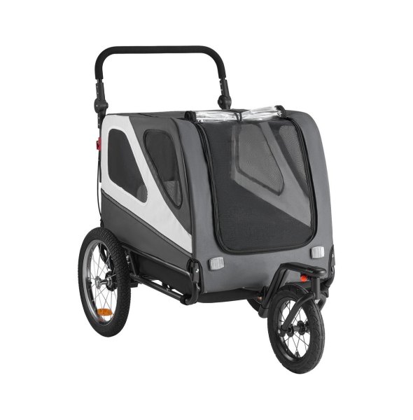 Ruie 2 in 1 Pet Bike Trailer and Stroller Cart for Small Large Dogs up to 100 lbs - Black
