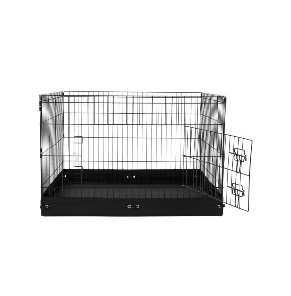 Ruie 4 Panel Foldable Metal Dog Exercise Pen 24 in Tall 36 in Wide Panels - Silver