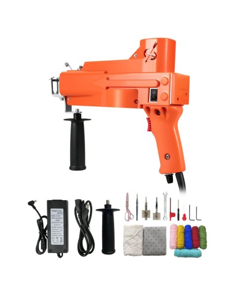 Sevorley 2-in-1 Electric Tufting Gun, Cut and Loop Pile Rug Making Machine Starter Kit - Orange