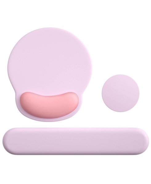 Lofree 3-in-1 Ergonomic Mouse Pad Wrist Rest Set Compatible with Standard Desktop Setups - Pink