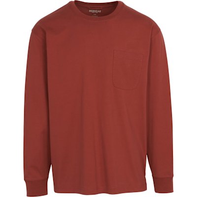 RedHead Crew Neck Long-Sleeve Pocket T-Shirt Henna