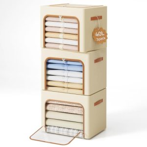 3-Pack 40L Clothes Storage Bins