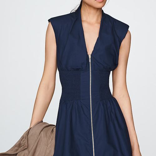 Tommie Front-Zip Mini Shirtdress