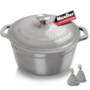 6-Quart Enameled Cast Iron Pot Dutch Oven, Heavy-Duty