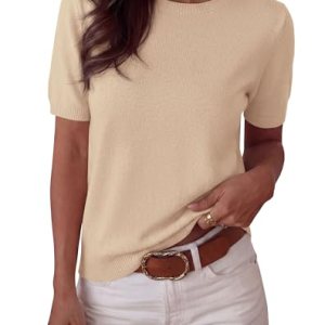 Short Sleeve Crew Neck Sweaters