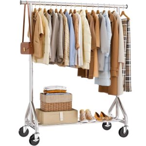 Clothes Rack, Rolling Heavy Duty Load 380 LBS