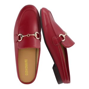 Slip-On Mules, Business Casual Loafers with Low Heel and Metal Chain Detail