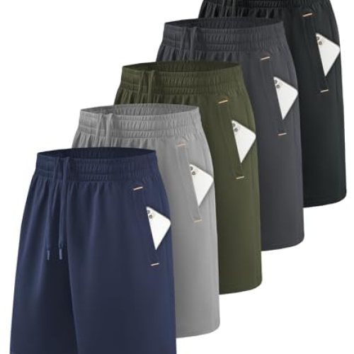 5-Pack Men’s Athletic Running Shorts