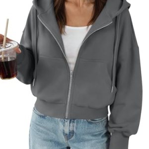 Zip Up Hoodies Cropped Sweatshirts