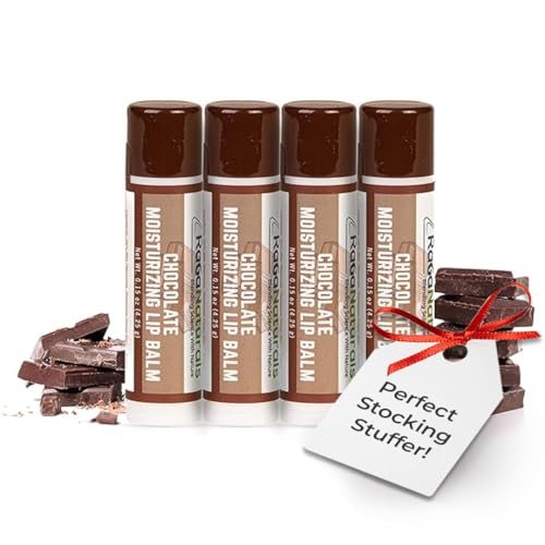 Chocolate Lip Balm – Cocoa Butter Beeswax Shea – 4 Pack