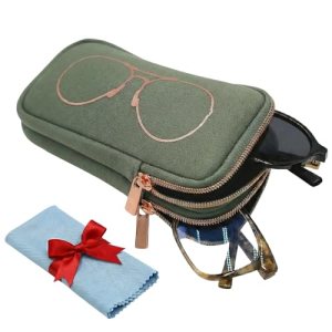 Double Eyeglasses Case With Cleaning Cloth