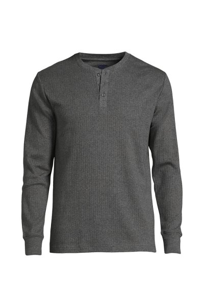 Mens Knit Rib Pajama Henley Lands End