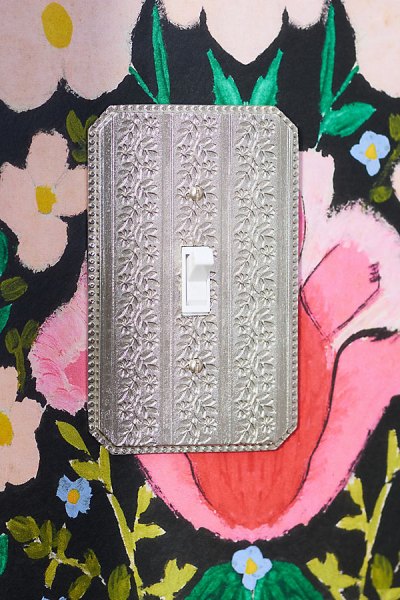 Joanie Etched Metal Floral Switch Plate