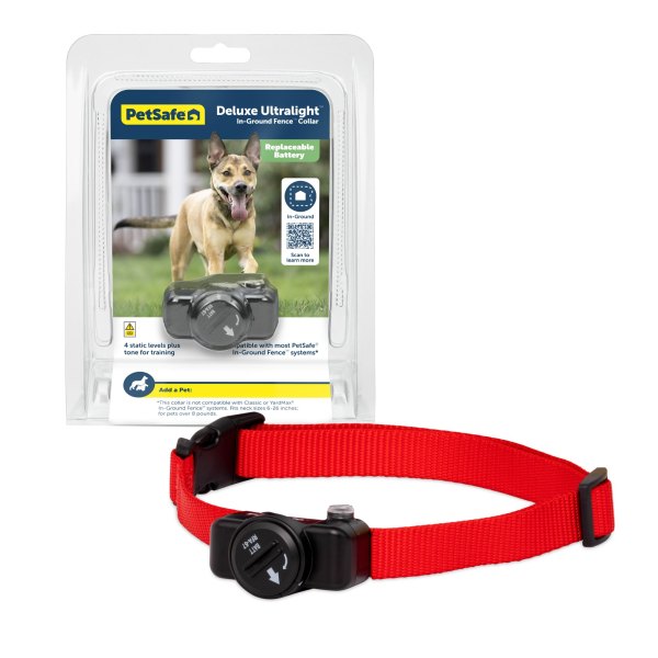 Petsafe Ultralight Pet Fence Receiver Collar For Pets Over 8 lb. - Tone/Static Correction in Red | PetSmart
