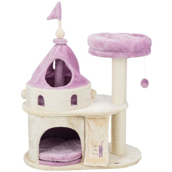 Trixie 35-In My Kitty Darling Castle Cat Tree, Purple And Beige in Purple/Beige | PetSmart