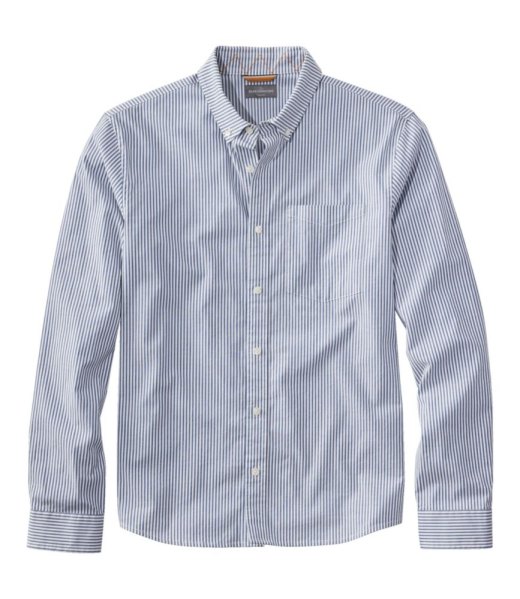 Mens Signature Stretch Poplin Shirt, Long-Sleeve, Slim Fit Cotton Blend L. L.Bean