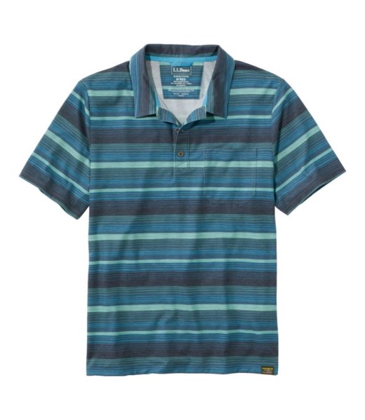Mens Everyday SunSmart Polo 2.0, Short-Sleeve Stripe Stripe Polyester Blend L. L.Bean