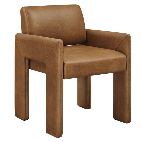 Daven Vegan Leather Dining Armchair by Modway - Brown