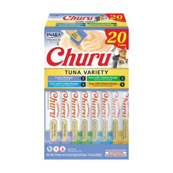 Inaba Churu Purees Lickable Cat Treats - Variety Pack, 20 Ct, Flavor: Tuna | PetSmart Size: 0.5 oz Green