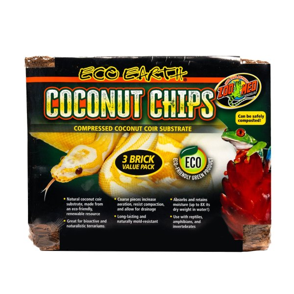 Zoo Med Eco Earth Coconut Chips - Fiber Substrate 3 Count | PetSmart Size: 3.4 lb