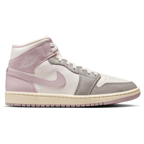 Jordan Womens AJ 1 Mid - Shoes - White / Purple