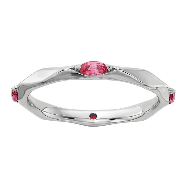 Stacks Stones Sterling Silver Ring, Womens